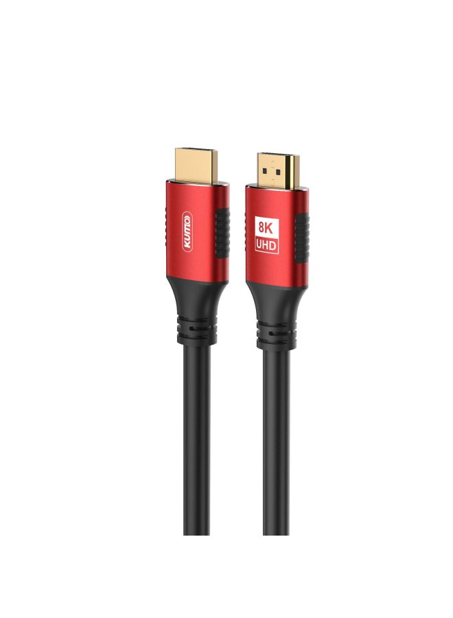 Hdmi To Hdmi2.1 8K HD Data Cable 4k120hz Audio And Video Cable-Color:Wine Red-Line Length:1 M